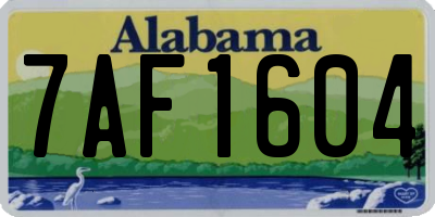 AL license plate 7AF1604