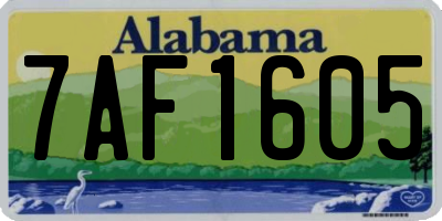 AL license plate 7AF1605
