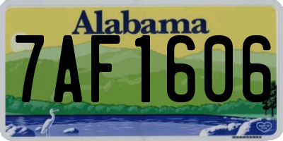 AL license plate 7AF1606