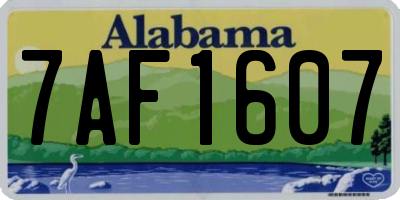 AL license plate 7AF1607