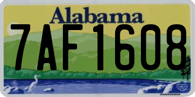 AL license plate 7AF1608