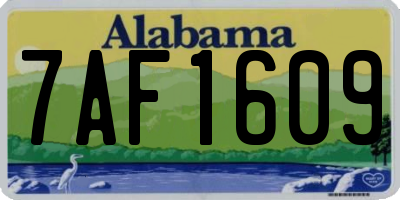 AL license plate 7AF1609