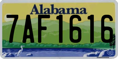 AL license plate 7AF1616