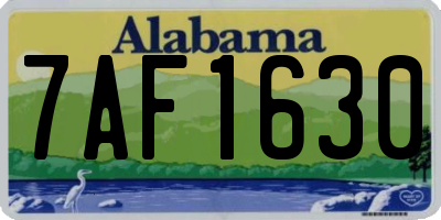 AL license plate 7AF1630