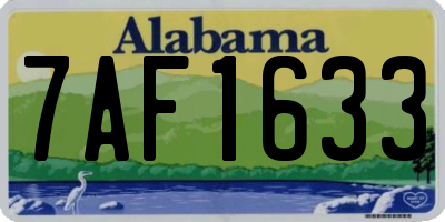 AL license plate 7AF1633