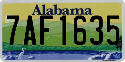 AL license plate 7AF1635