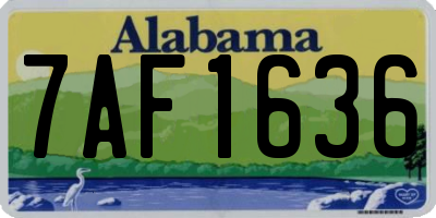 AL license plate 7AF1636