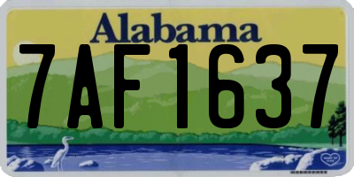 AL license plate 7AF1637