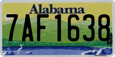 AL license plate 7AF1638