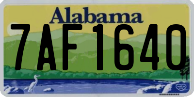 AL license plate 7AF1640