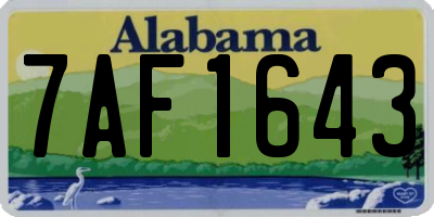 AL license plate 7AF1643