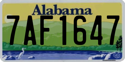 AL license plate 7AF1647