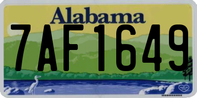 AL license plate 7AF1649