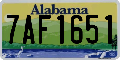 AL license plate 7AF1651