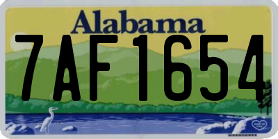 AL license plate 7AF1654