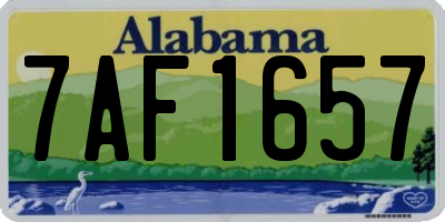 AL license plate 7AF1657