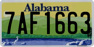AL license plate 7AF1663
