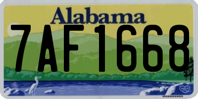 AL license plate 7AF1668