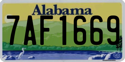 AL license plate 7AF1669