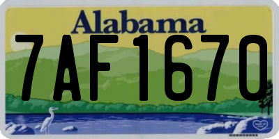 AL license plate 7AF1670