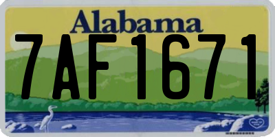 AL license plate 7AF1671