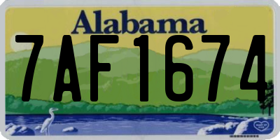 AL license plate 7AF1674