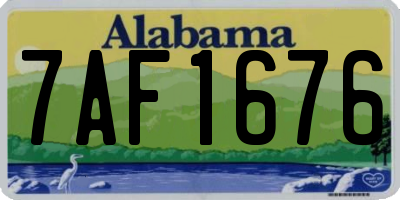 AL license plate 7AF1676