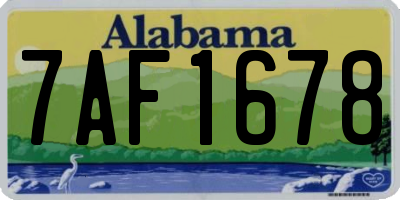AL license plate 7AF1678
