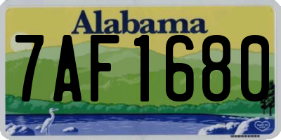 AL license plate 7AF1680