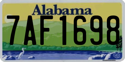 AL license plate 7AF1698