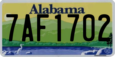 AL license plate 7AF1702