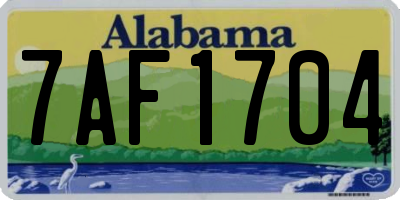 AL license plate 7AF1704