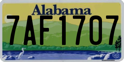 AL license plate 7AF1707