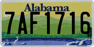 AL license plate 7AF1716