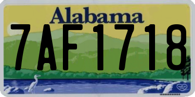 AL license plate 7AF1718