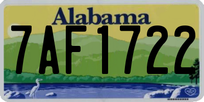 AL license plate 7AF1722
