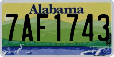 AL license plate 7AF1743