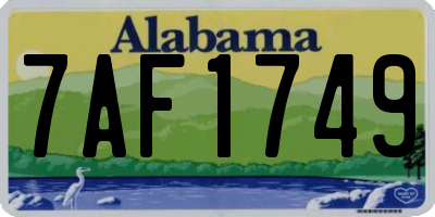 AL license plate 7AF1749