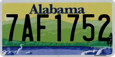 AL license plate 7AF1752
