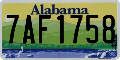 AL license plate 7AF1758
