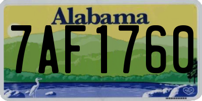 AL license plate 7AF1760