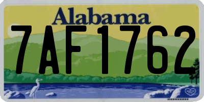 AL license plate 7AF1762