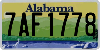 AL license plate 7AF1778