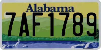 AL license plate 7AF1789