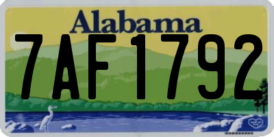 AL license plate 7AF1792