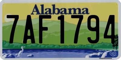 AL license plate 7AF1794