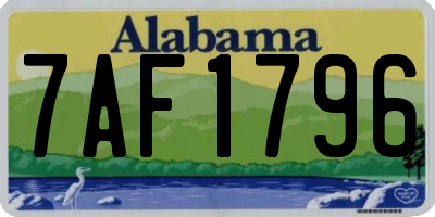 AL license plate 7AF1796