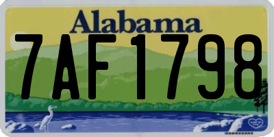 AL license plate 7AF1798
