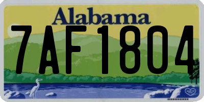 AL license plate 7AF1804