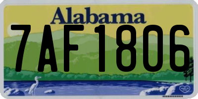 AL license plate 7AF1806
